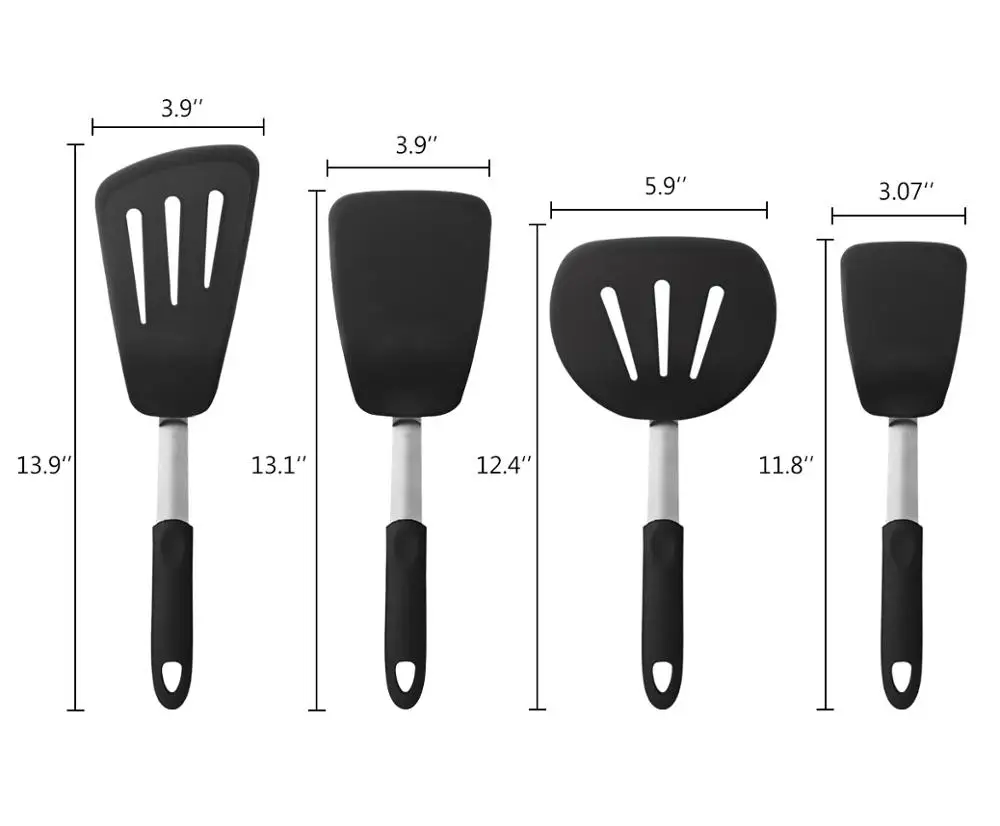 Набор силиконовых шпателей антипригарная кухонная утварь термостойкие не