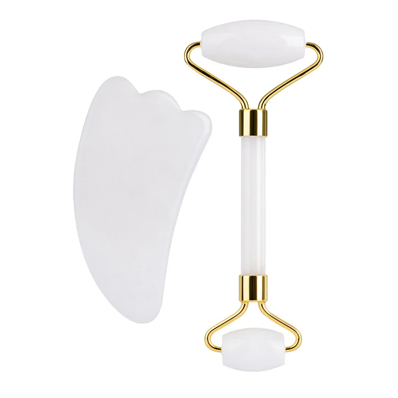 Белый нефрит ролик для массажа лица гуашь скребок гуаша массажер Натуральный