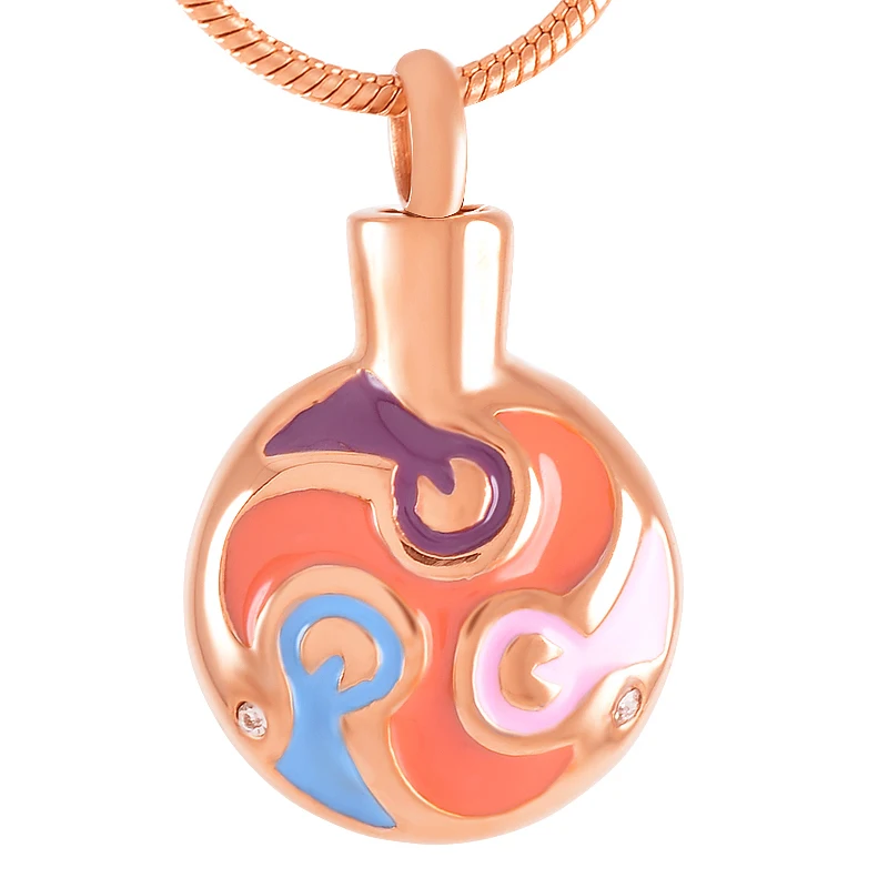 IJD9455 из нержавеющей стали многоцветный круглый памятный сувенир для кремации