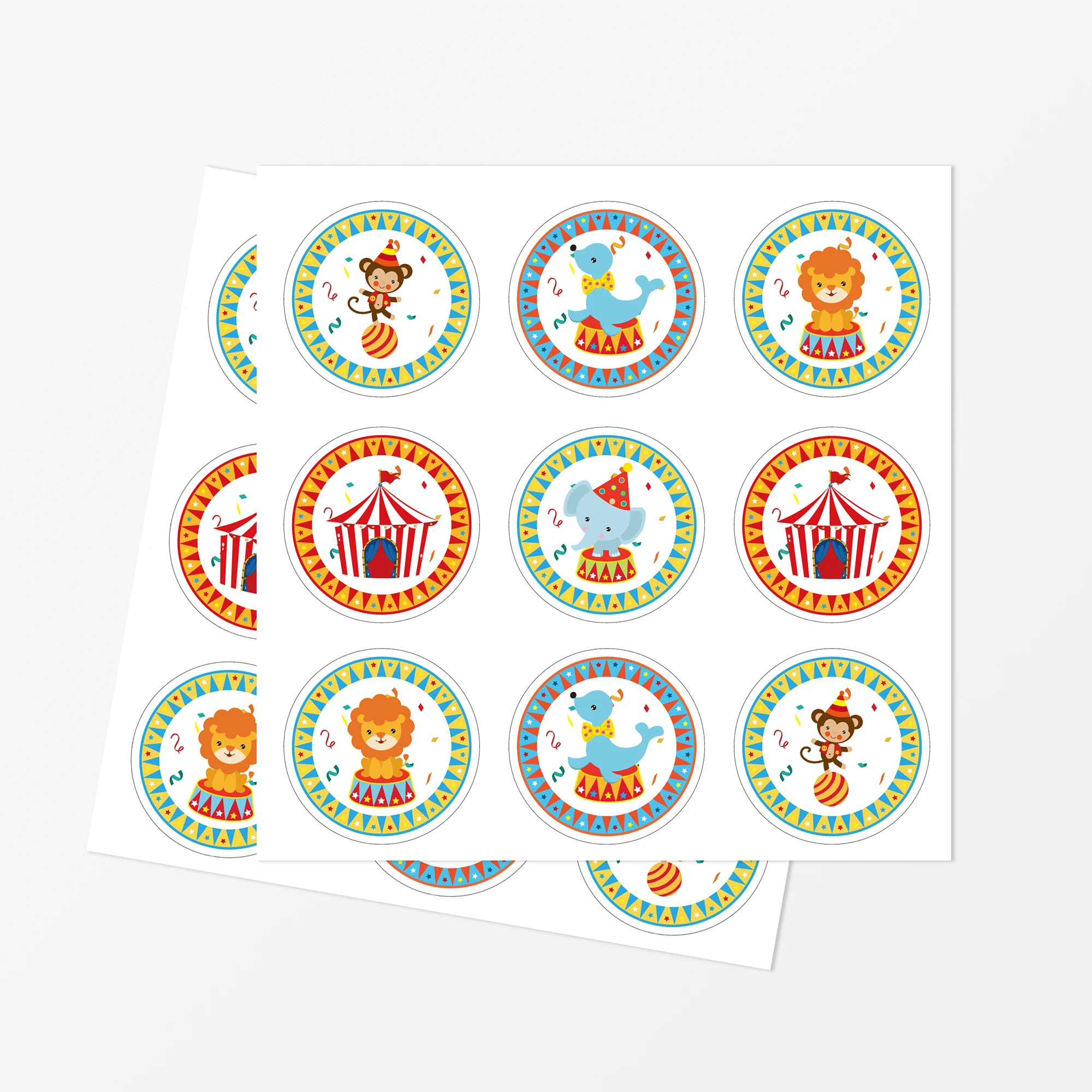 

Cartoon Circus Animals Candy Bags Carnival Party Decorations Happy Birthday Gifts Paper Bags Animal Stickers Kids Party Favors