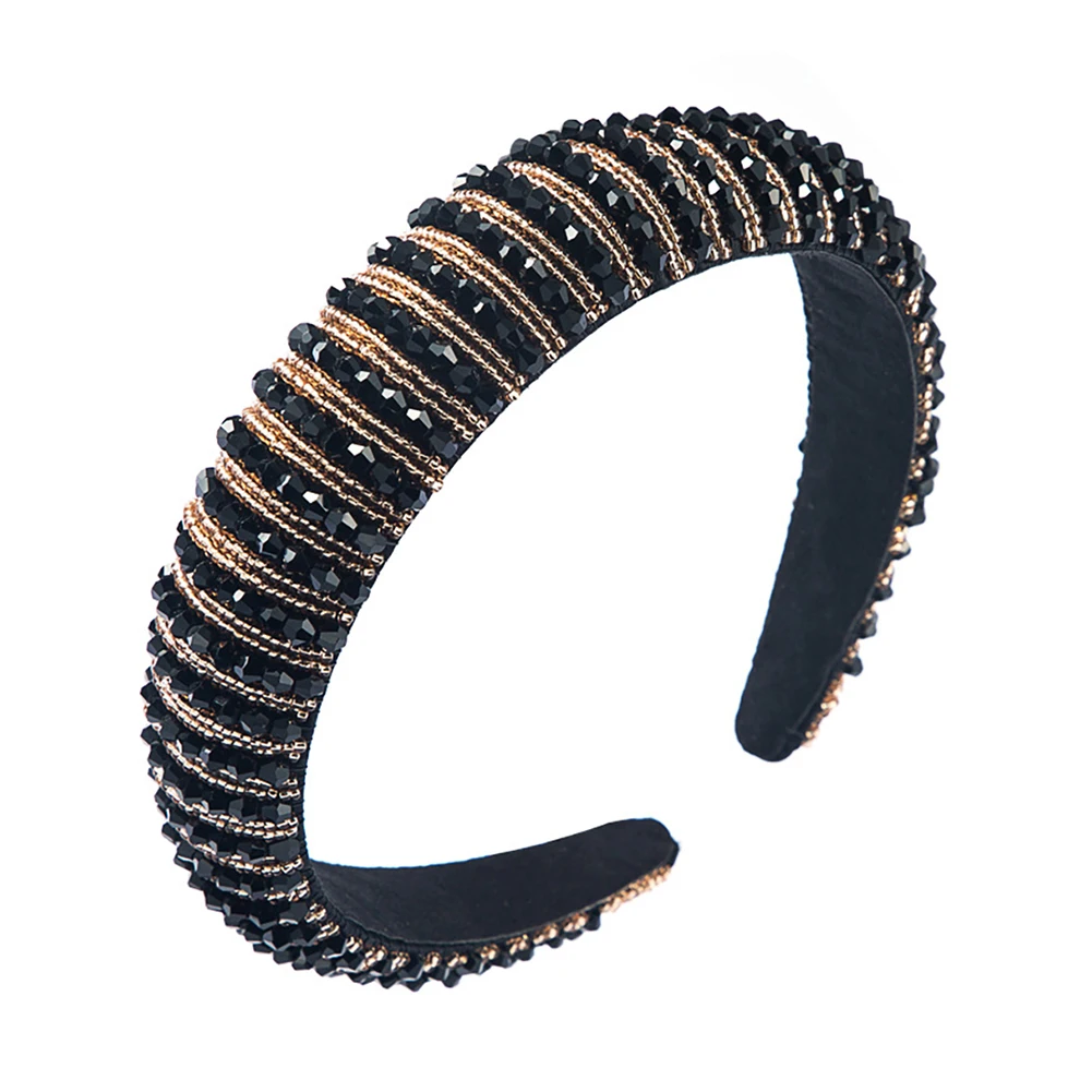 

Women Fashion Faux Crystal Rhinestone Hair Hoop Wide Headband Headwear Band Korea Headdress ladies Hoop