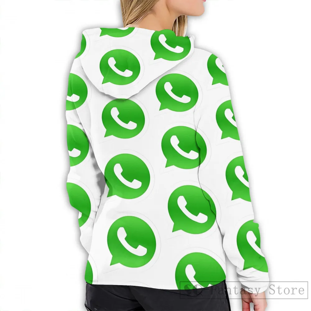 Женская Повседневная Толстовка с забавным логотипом Whatsapp |