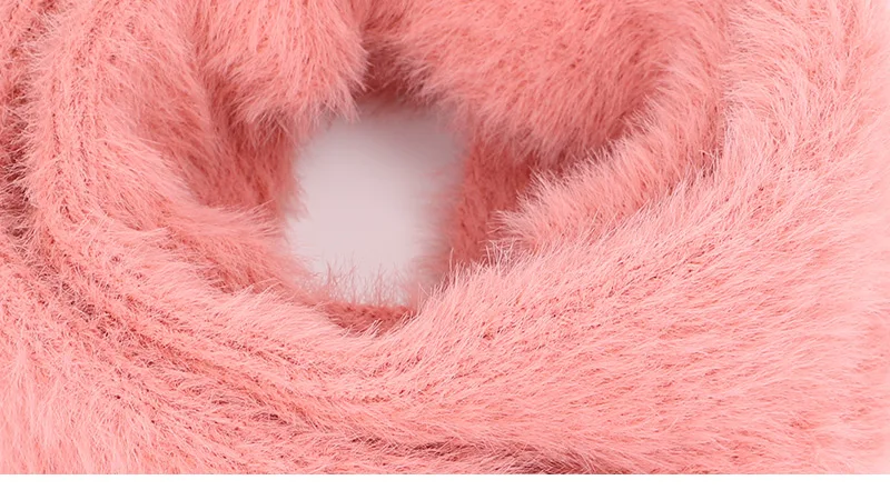 New Angora Mountain Wool Knit Scarf Autumn Winter Children's Solid Color Scarves Boy Girl Soft Baby Luxury Wraps Kids Cape
