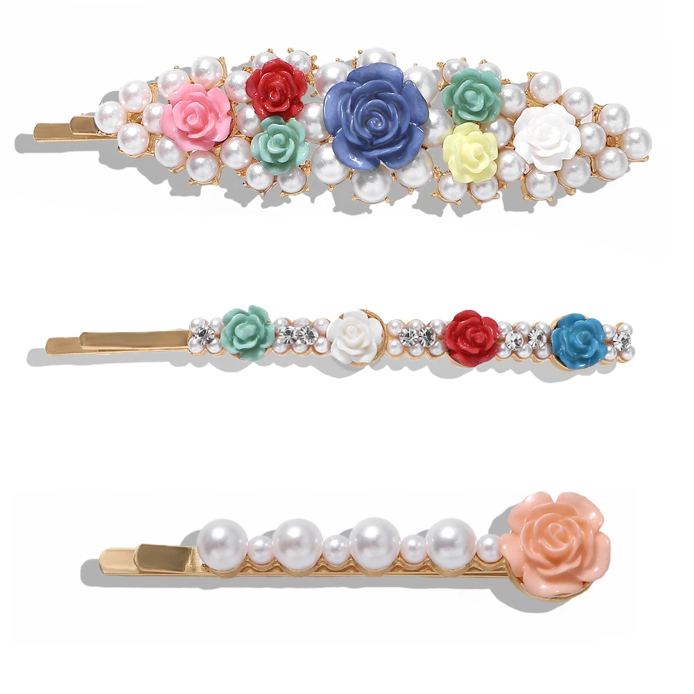 Женские заколки с цветком ZA украшенные кристаллами Украшенные бусинами бантиком