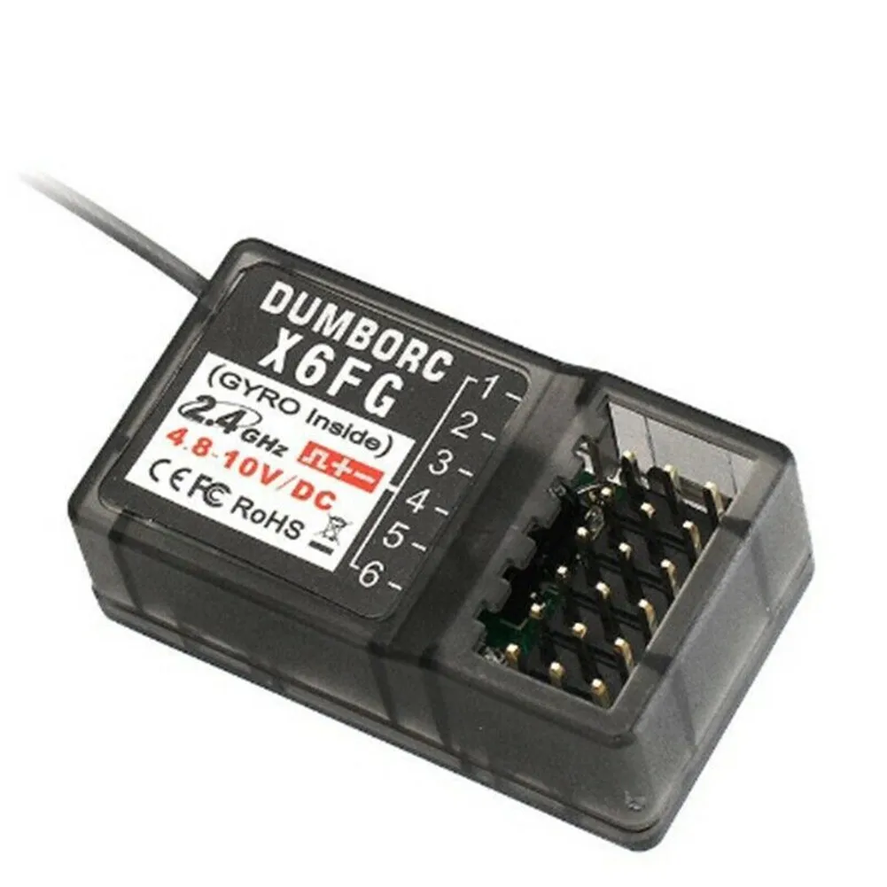 

Gray 2.4G 6 Channel Plastic X6FG Receiver With Gyro For X6 Transmitter Dumborc RC Remote Controller