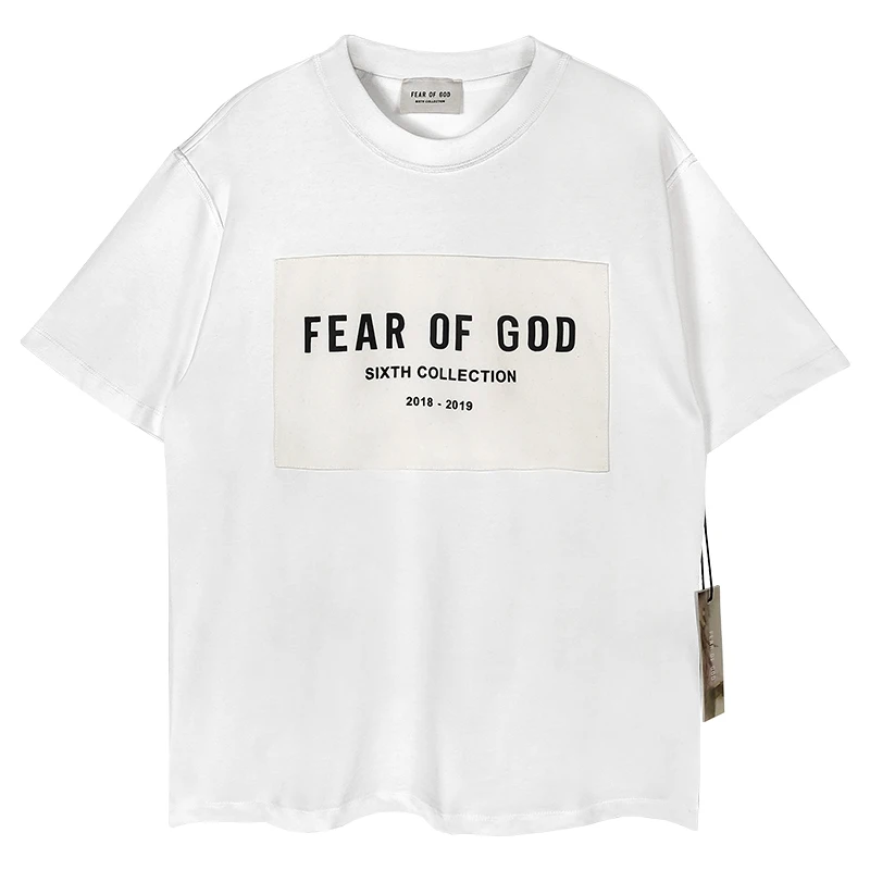 

patch FOG short-sleeved Fear Of God main line sixth season limited street loose men and women couple T-shirt summer tide