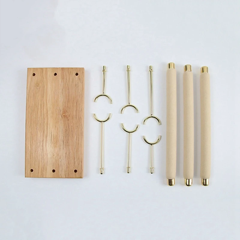 

2 Pcs Wooden Jewelry Display Stand Ring Holder T-Bar Display Bracelets Anklets Jewelry Display Stand, Wood Color & Black