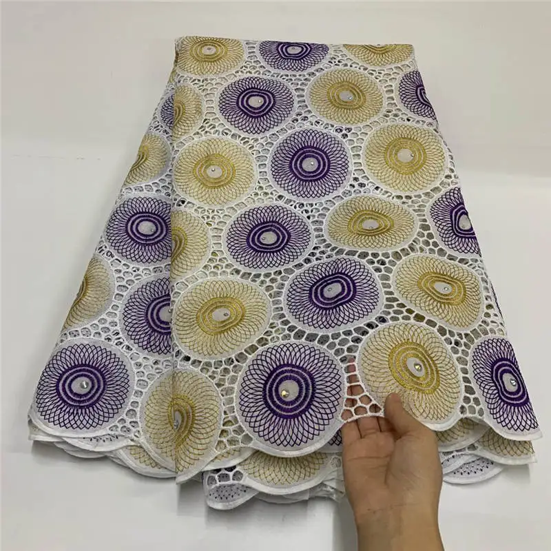 

Latest African Swiss Cotton Lace Fabric Embroidery Swiss Voile Lace In Switzerland With Stones For Nigerian Sewing ! LGM30350