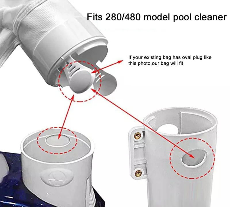 

2pcs Pool Vacuum Cleaner Swimming Pool Filter Bag Pool Accessories All Purpose Suction Machine Zipper Bag Replacement