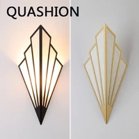 led wall lamp nordic bedroom bedside fan shaped lighting for living room corridor aisle stairs wall lights home decor sconces