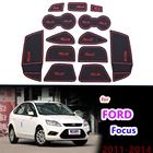 Противоскользящий резиновый коврик для ворот и чашек для Ford Focus 3 MK3 2011 2012 2013 2014, предварительно раздвижной дверной коврик с пазами, аксессуары, наклейки