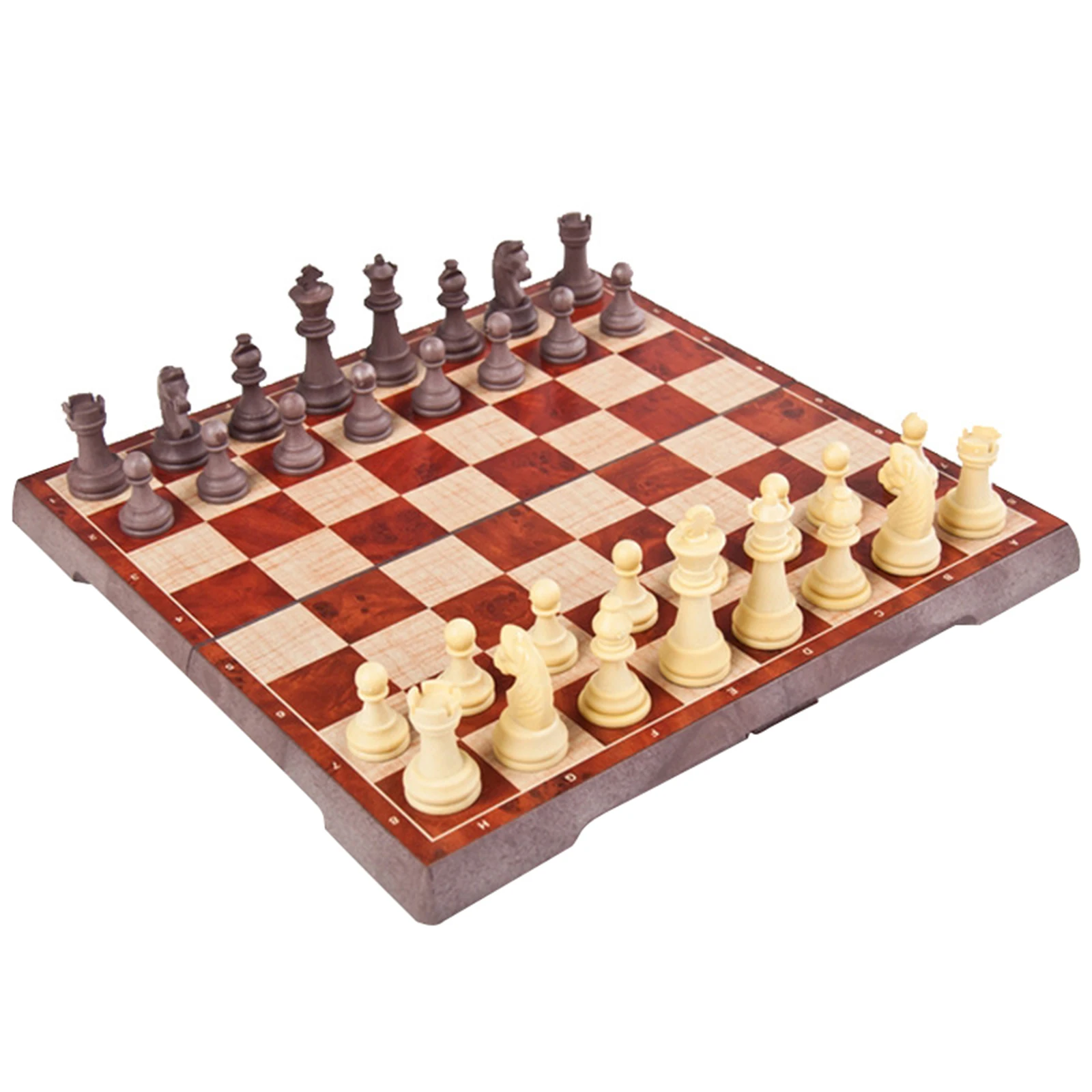 

2 in 1 International Chess Checkers Set, Classic Magnetic Chess Pieces Board, Board Game for Family, Friends, Adults