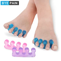 1pair byepain happy toes gel toe separators stretchers and straighteners for foot pain bunion relief hammer toes and more