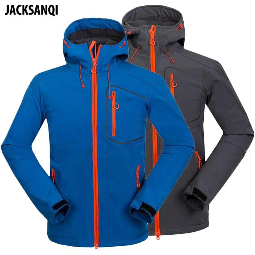 

JACKSANQI Men's Fleece Heated Softshell Jacket Windstopper Waterproof Winter Outdoor Sport Hiking Trekking Ski Thick Coats RA287