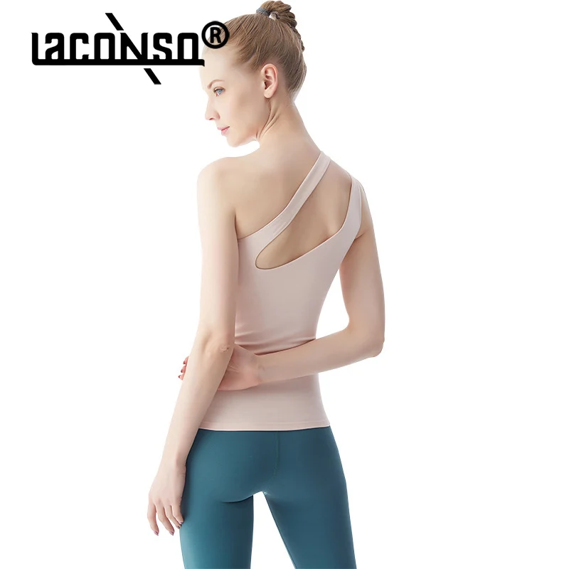 

Женский спортивный топ LACONSO, майка без рукавов для йоги, одежда для бега, тренажерного зала, фитнеса, спины, изогнутое женское нижнее белье, т...