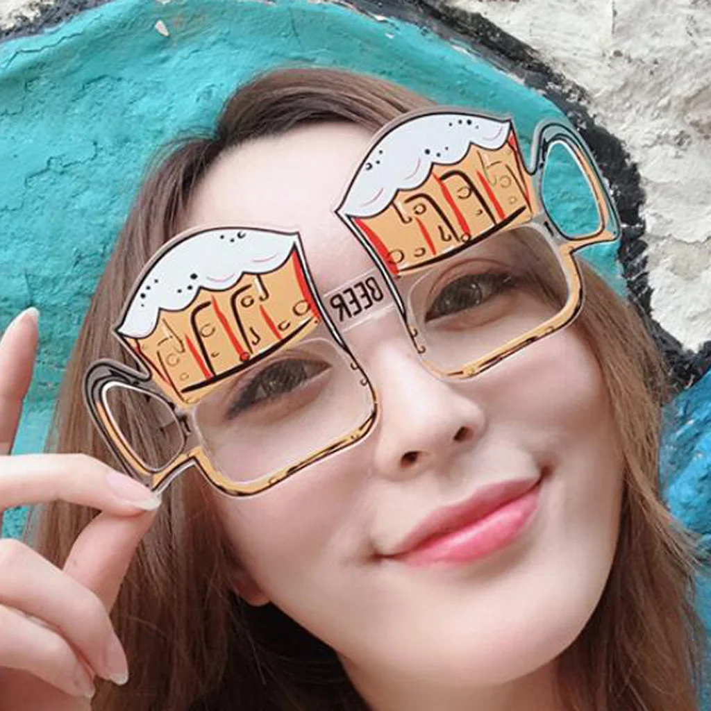

Novelty Party Sunglasses Glasses Costume Cocktail Festival Props Kids Adults - Beer Mug, as described