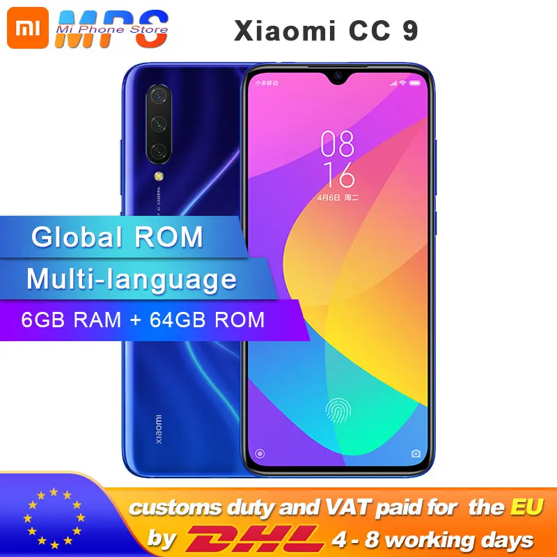 Xiaomi Mi CC9 64 Гб ROM 6 RAM мобильный телефон Snapdragon 710 48MP Тройная камера 32MP фронтальная 39