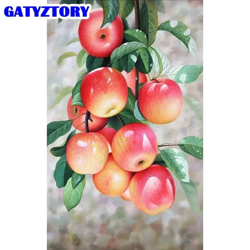 

GATYZTORY 40X50CM Diamond Painting Full Square Fruit apple Diamond Embroidery Cross Stitch Diamond Mosaic Sets Picture Of Rhines