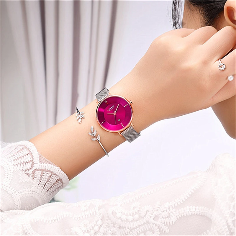 

Beautiful Women's Watch Thin Quartz Bangle Watch For Womens Fashion Stainless Steel Wristwatch Ladies Dress Clock Female