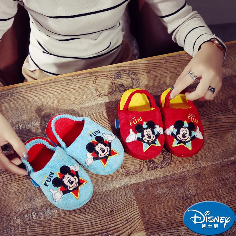 Disney новое зимнее детское симпатичное нижнее белье с Микки Маусом тапочки из