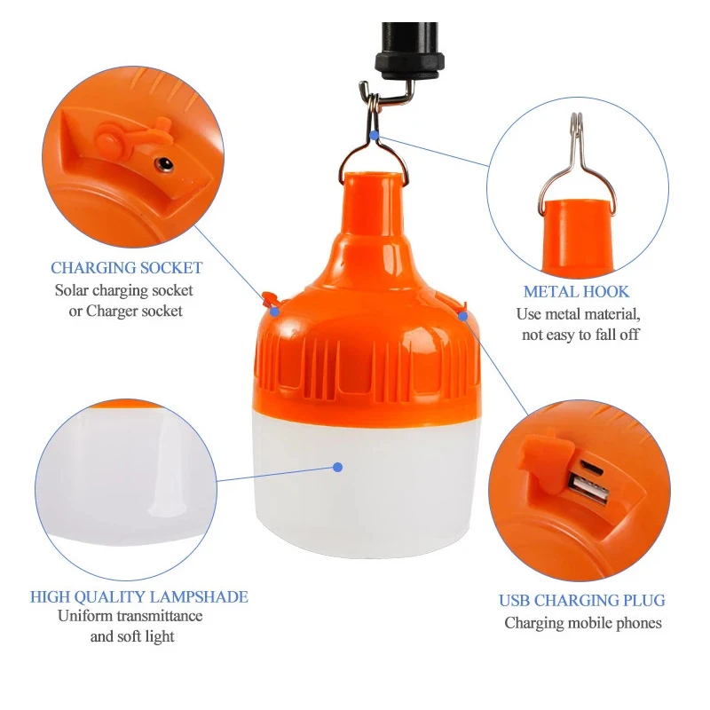 Светодиодный светильник на солнечной батарее портативный яркий