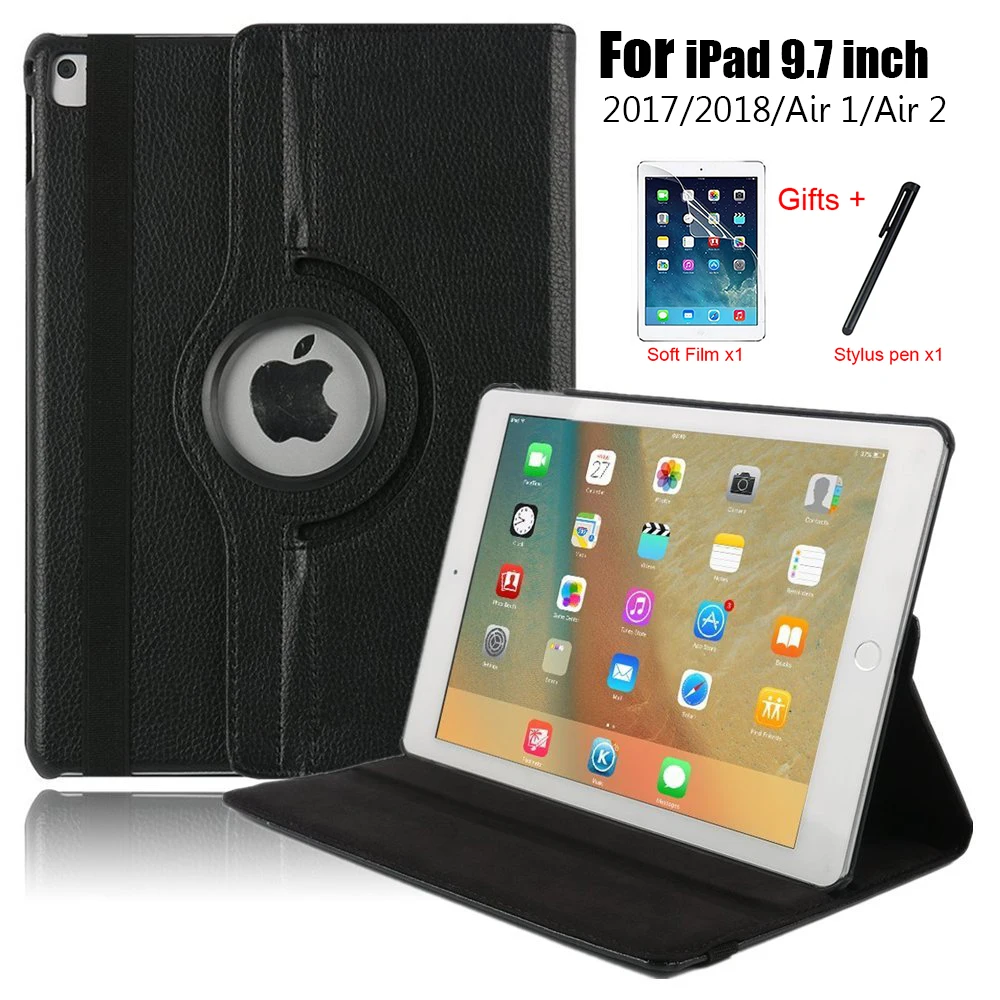 Умный кожаный чехол с поворотом на 360 градусов для Apple iPad Air 2 1 5 6 New 9 7 2017 2018 A1822 A1823