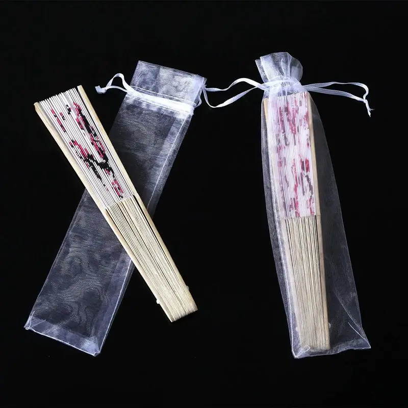 100 упаковка складная сумка для веера Сумка из органзы на шнурке улицы свадебной