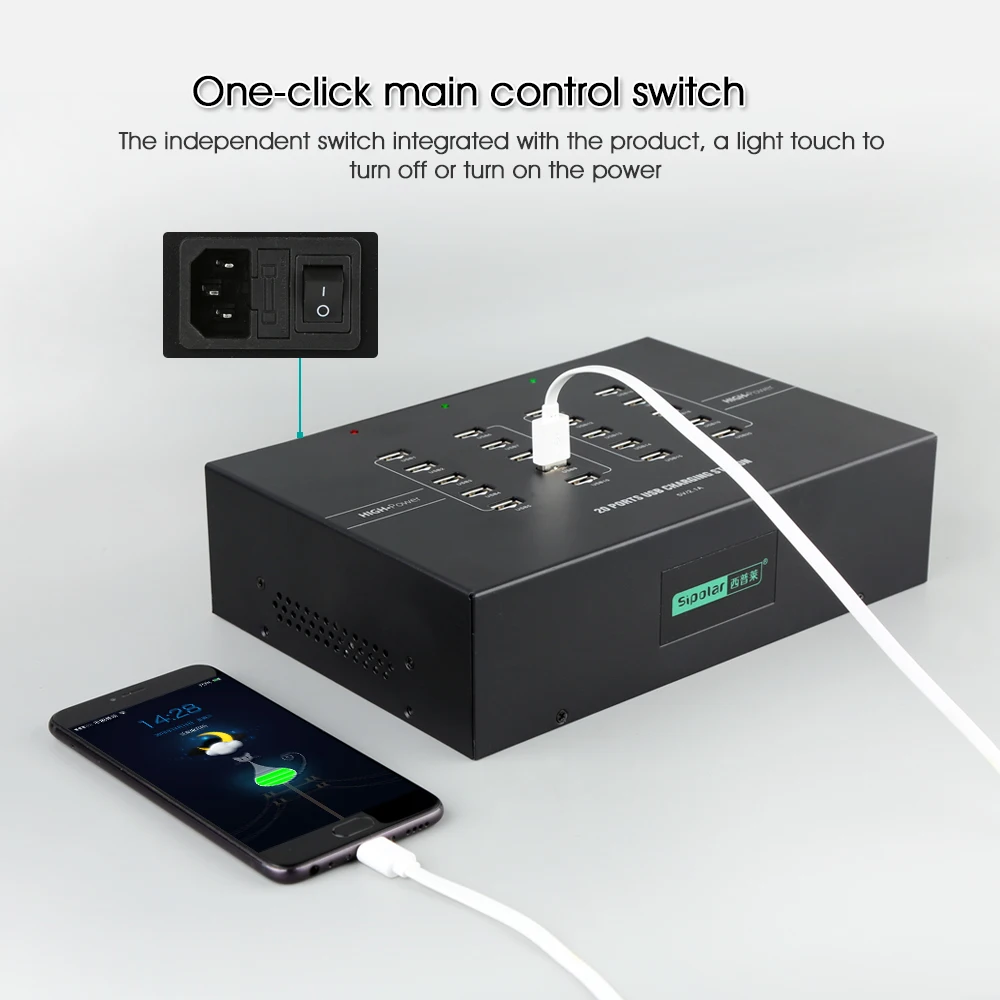 Зарядный концентратор Sipolar с 20 USB портами 2 1 А|USB-хабы| |