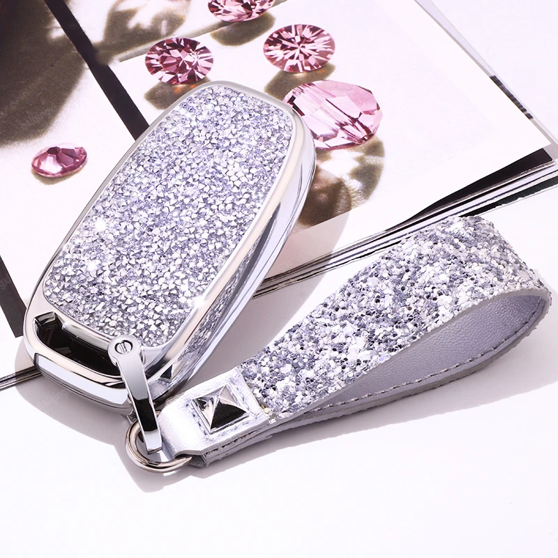 

Алмазный чехол для ключей для Audi, автомобильные аксессуары, шикарные алмазные брелоки для девочек, автомобильные аксессуары, автомобильные...