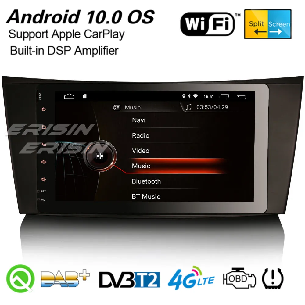Автомобильная стереосистема erоблаз 4281 9 дюймов Android 10 0 Carplay DSP DAB + GPS Wi-Fi USB Bluetooth
