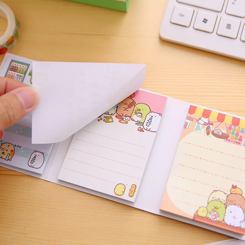 1PC Lovely New Creative Sentimental Circus Notepad Memo 6 Fold Sticky Note Pad Notebook Retail Stick Korea Stationery |