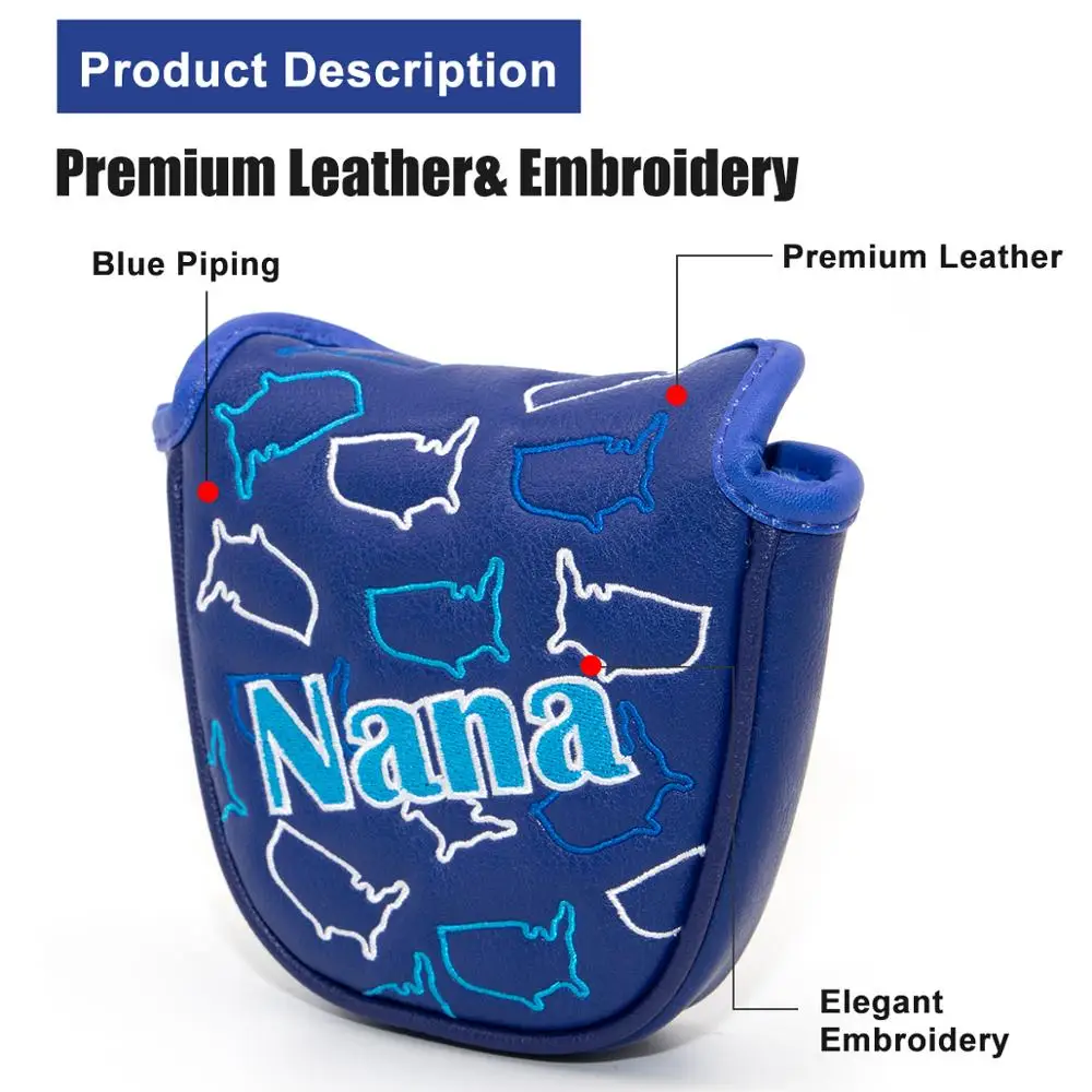 Чехол для клюшки гольфа Mallet Putter чехол головы в гольф-клуб кожаные чехлы Aliennana