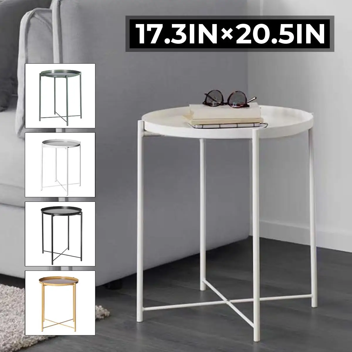 

Nordic Minimalist Modern Coffee Table Beside the Bed Balcony Wrought Iron Small Flower Stand Simple Small Round Coffee Table