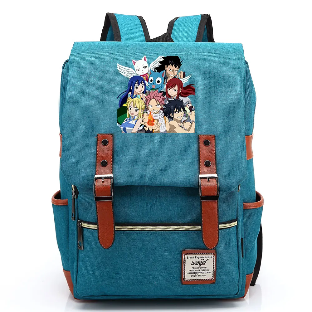 

B2905 Fashion Anime Cartoon Fairy Tail Buckle Children School bag Teenagers Student Schoolbags Women Bagpack Men Backpack
