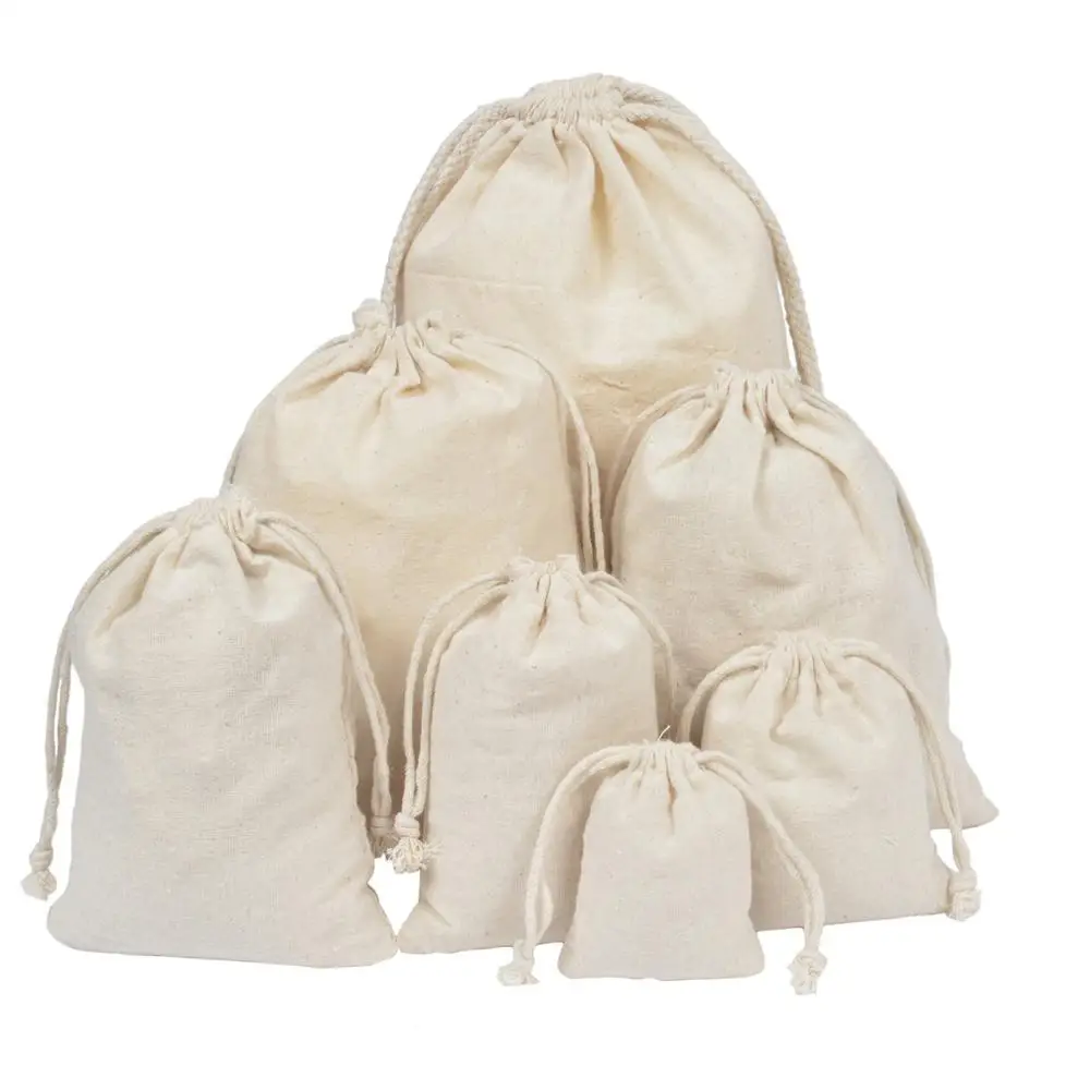 

1pcs Reusable Cotton Bag Gift Boxes Candy Box Cotton Jewelry Gift Packaging Small Bag 10*12cm/15*20cm/20*30cm