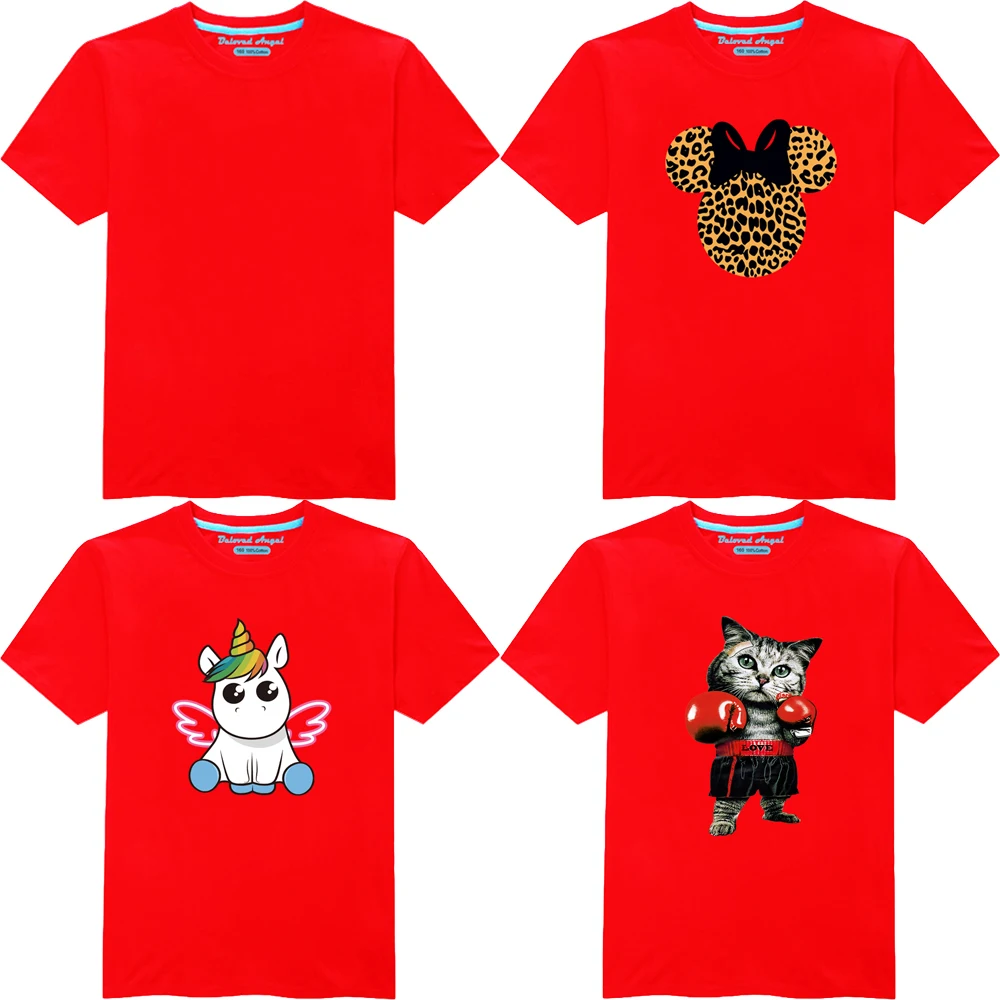 

Забавная мультяшная футболка для детей Для мальчиков девочек аниме T-Единорог Костюм для подростков летние красные Топы с коротким рукавом ...