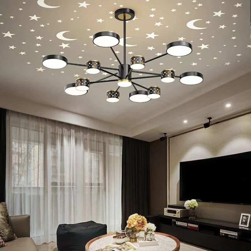 

2022 New Modern Chandelier Dimmable Starry Night Branch Ceiling Pendant Lamp Living Dining Room Bedroom Study Люстра Потолочная