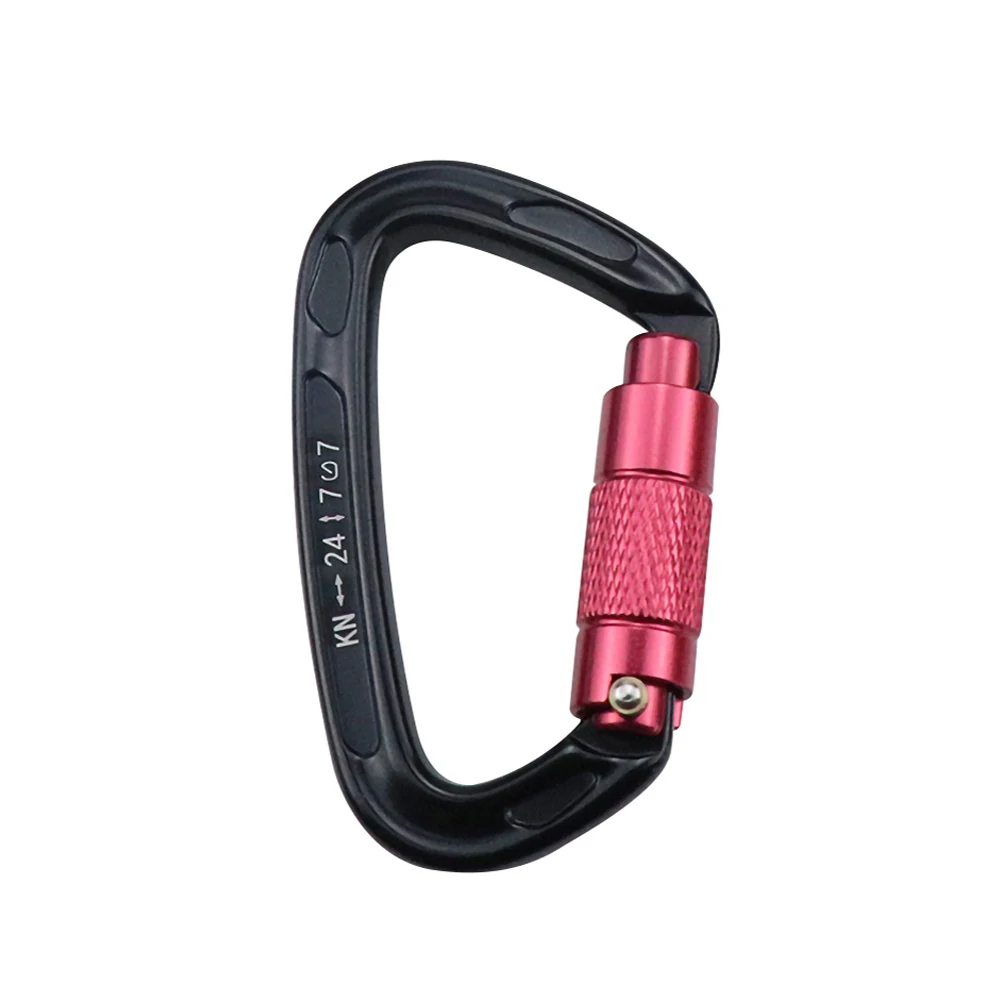 

24KN Professional Climbing Carabiner D Shape Aviation Aluminum Safety Lock Outdoor Rock Climbing Mountaineering Equipment