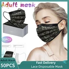 50100 шт Mascarillas взрослых Модное кружевное одноразовая защита три Слои дышащая маска для лица Mascherine в масках для лица для женщин
