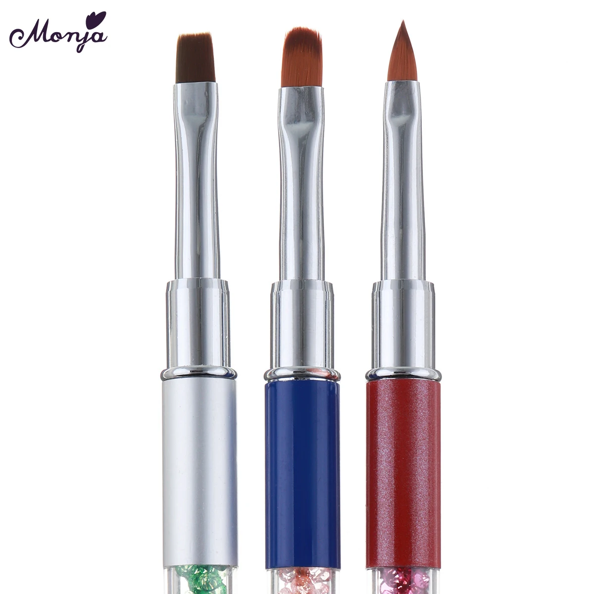 Monja 3 шт./компл. дизайн ногтей акриловые стразы ручка цветочный кисть для