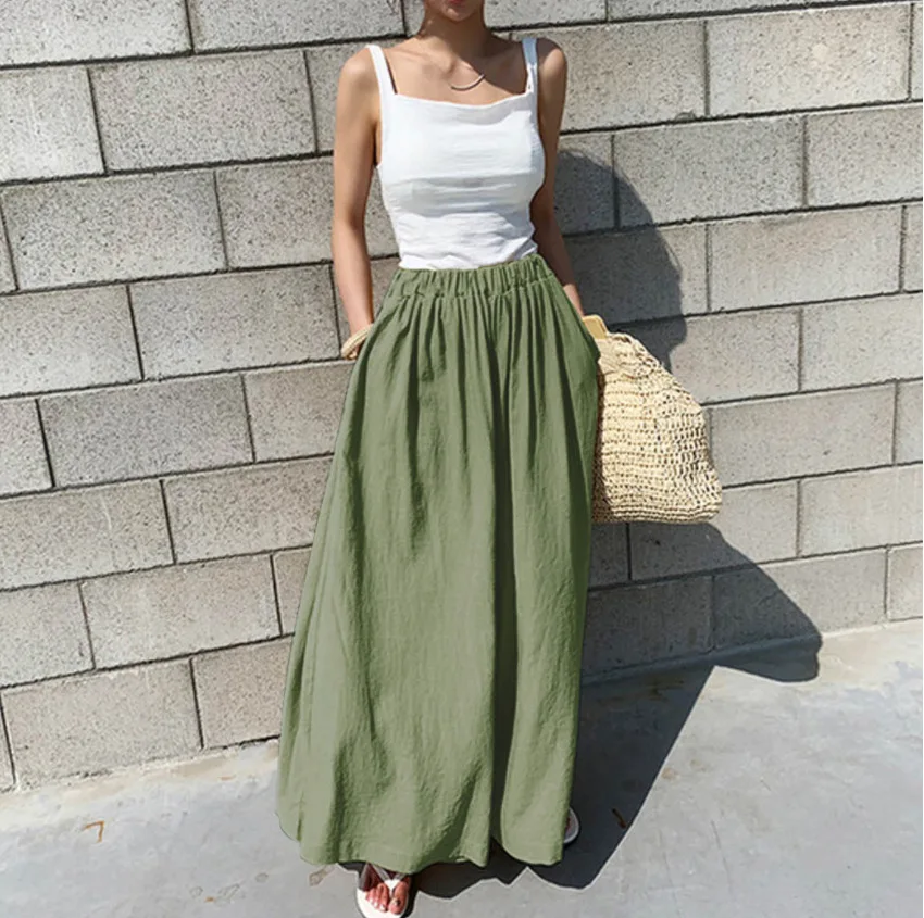 

Women Pants Oversized Female Work Office Long Trousers Cotton Solid Wide Leg Pantaloes Loose Pockets Streetwear Bottoms