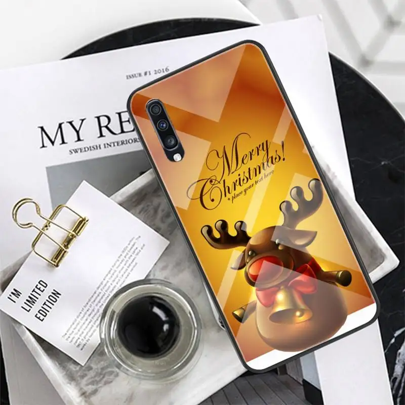 

New Year Christmas elk Phone Case Tempered Glass For XiaoMi 8SE 6 8lite MIX2S Note 3 Redmi Note 7 5 4 Redmi 6A 5Plus 4X