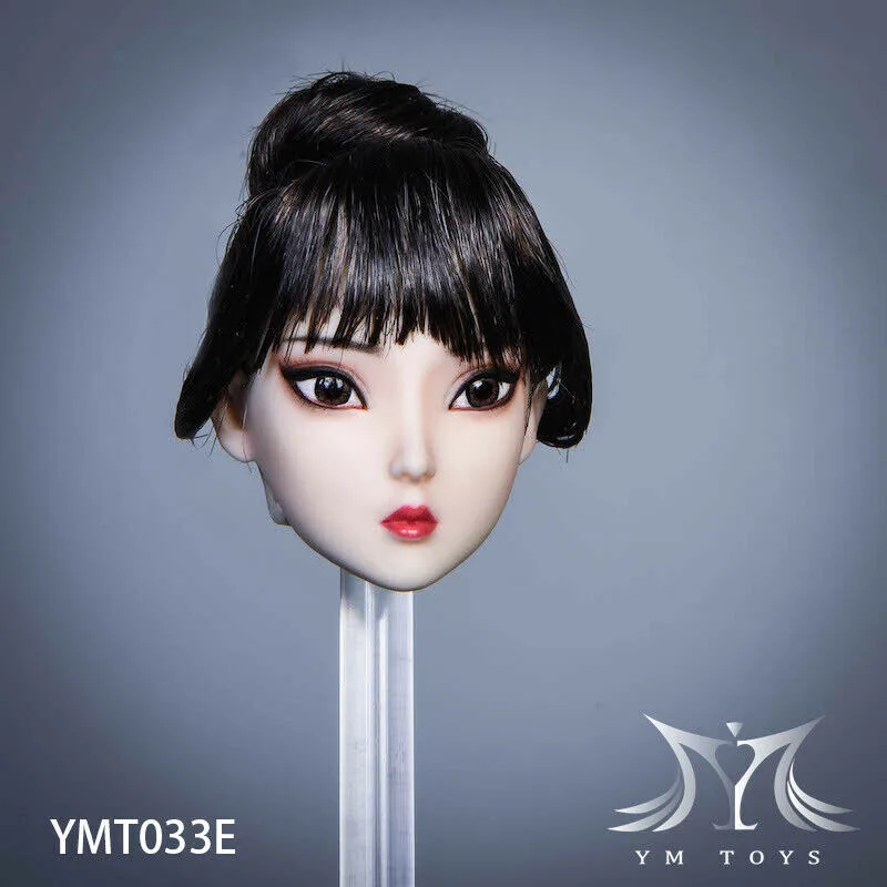 

YMTOYS YMT033 1/6 Beauty Girl Head Sculpt Female Serious /Grievance Expression Head Carving Fit 12'' Action Figure Body