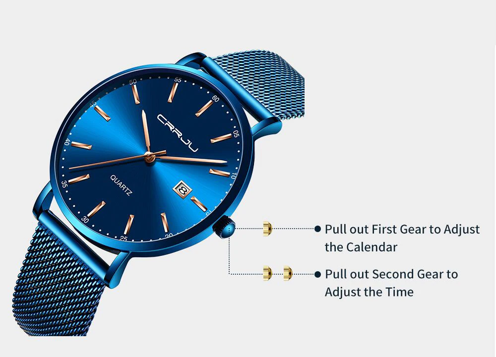 CRRJU men watch Top Brand Luxury men's wristwatch Fashion Casual ultra-thin Minimalist watch Quartz date clock Relogio Masculino