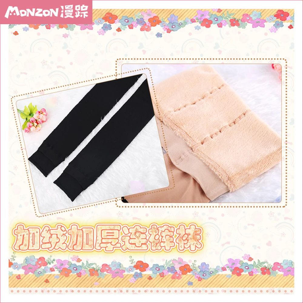 

Осенне-зимние тонкие колготки в японском стиле с аниме-принтом, носки до колена с накладными носками, бархатные утепленные носки