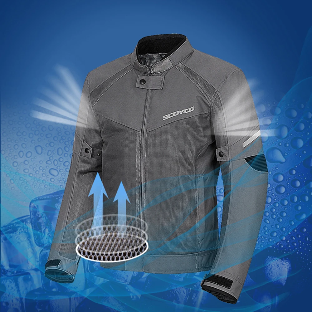Летняя мотоциклетная куртка SCOYCO дышащая сетчатая для мотокросса защитное