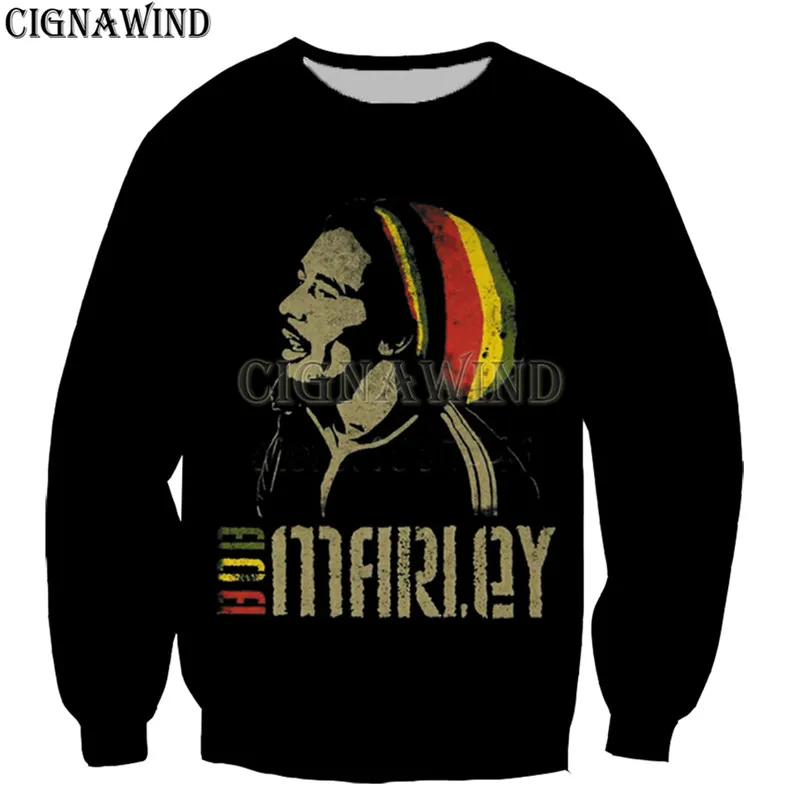 Толстовка Мужская/женская с 3D-принтом Свитшот в стиле хип-хоп певец Боб Марли