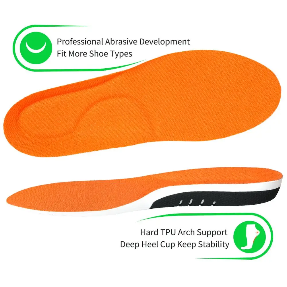 BANGNI Orthotic Flat Feet TPU Arch Support Insoles Gel Deep Heel Cup Inserts For Plantar Fasciitis Orthopedic Shoes Padded Sole
