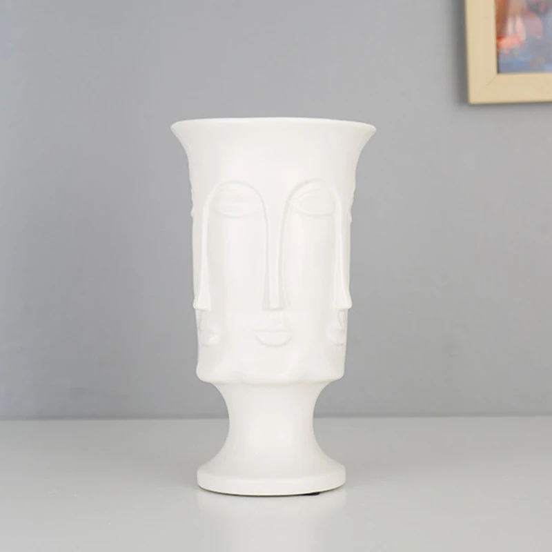 Скандинавский минимализм абстрактная керамическая ваза для лица матовая