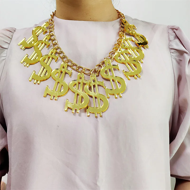 Купарней Рок Хип хоп ювелирные изделия Hyperbole многослойное ожерелье в долларах